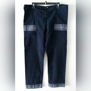 Embroidered Denim Pants